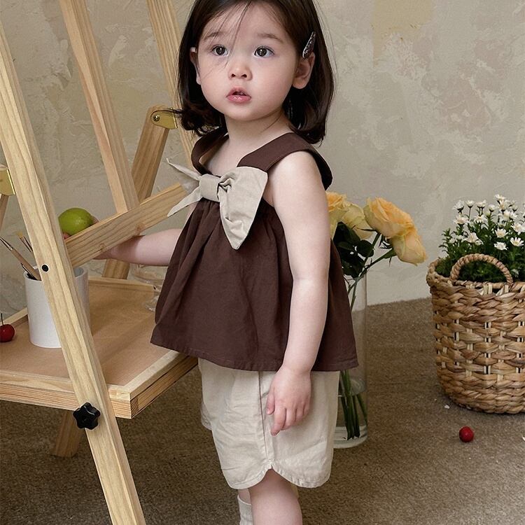 【BABY】夏新作 女の子蝶結びセットアップ