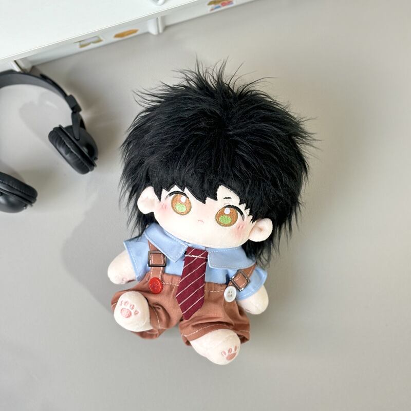 20cmぬいぐるみ用 学院風 シャツ+ネクタイ+サロペット+ジャケット