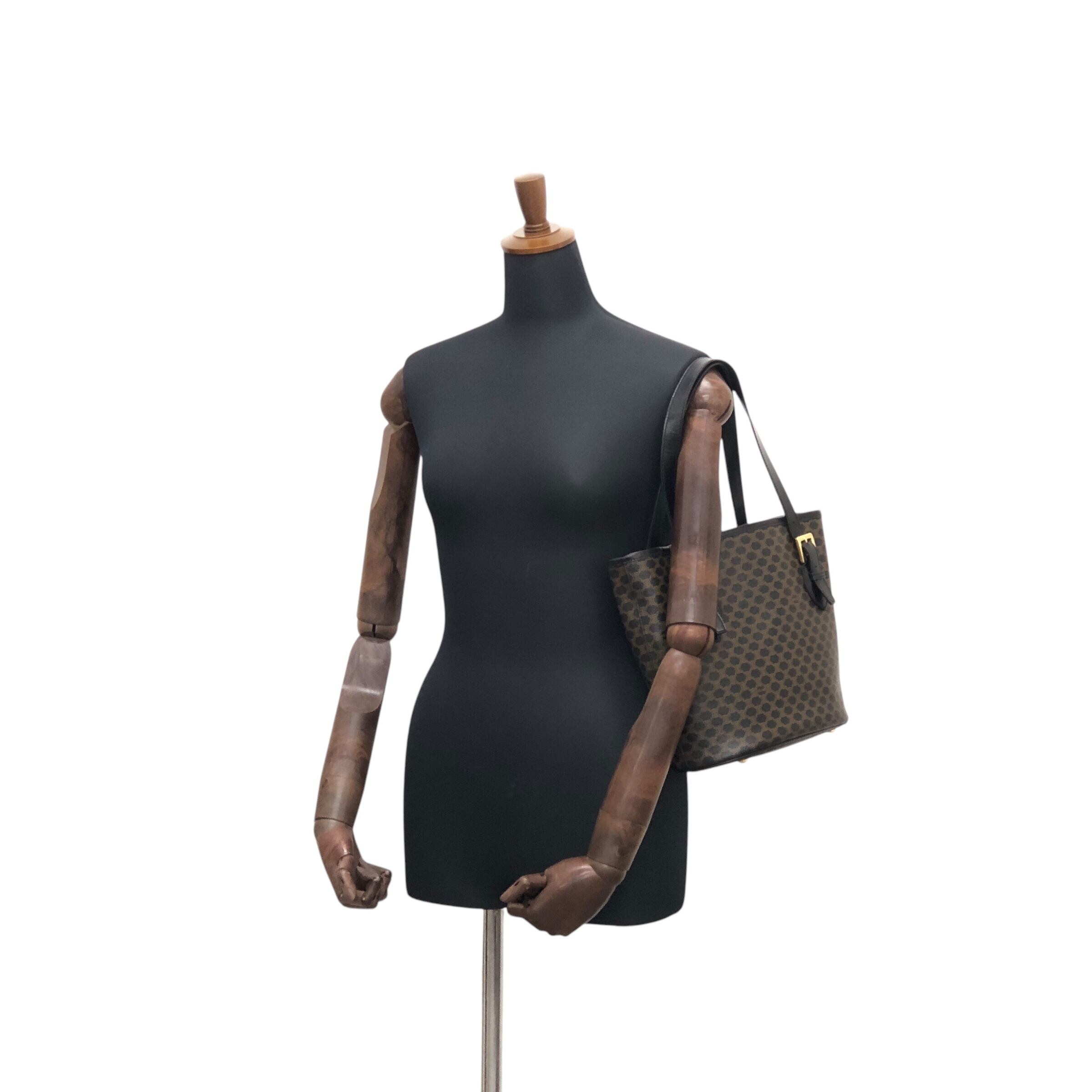 CELINE セリーヌ マカダム トートバッグ ブラック PVCレザー MC99