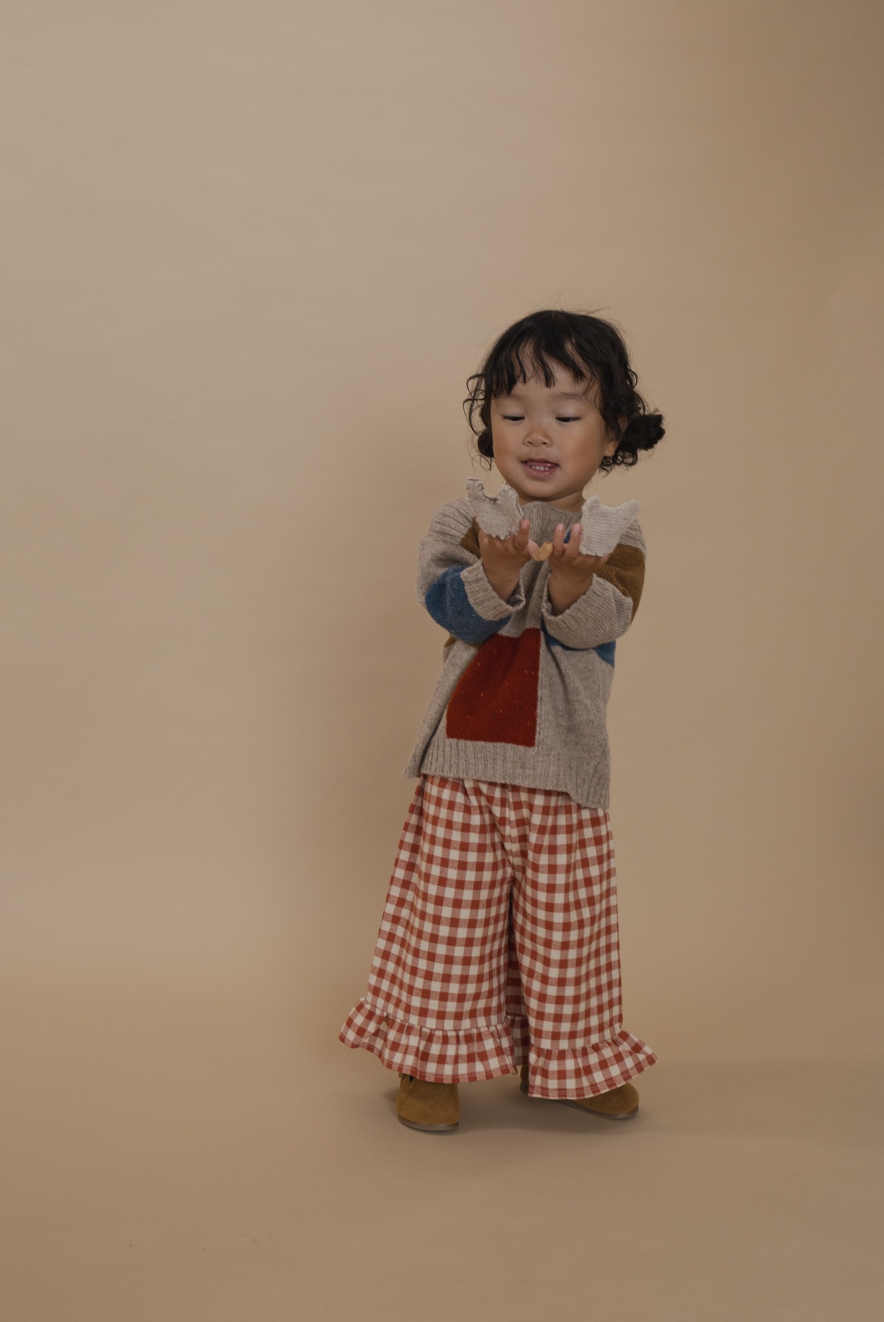 【即納】ORGANIC ZOO / Paprika Gingham Frill Culottes
