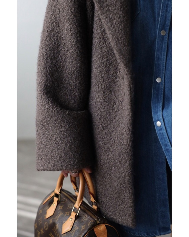 フェイクウールテーラーミドルコート