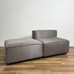【美品】ASPLUND resortir NOMAD ARMLESS SOFA ＆ OTTOMAN アスプルンド リゾルティール ノマド アームレス ソファ ＆ オットマン セット販売 グレー ファブリック【中古】【送料無料】