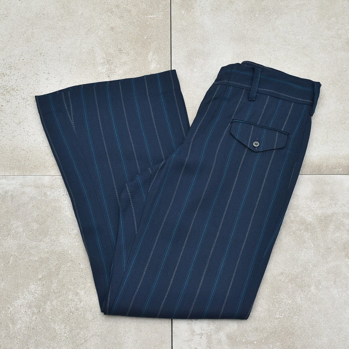 60s~ Vtg stripe flared slacks WALDES zip | 古着屋 grin days 60s~ Vtg stripe flared slacks WALDES zip | 古着屋 grin days