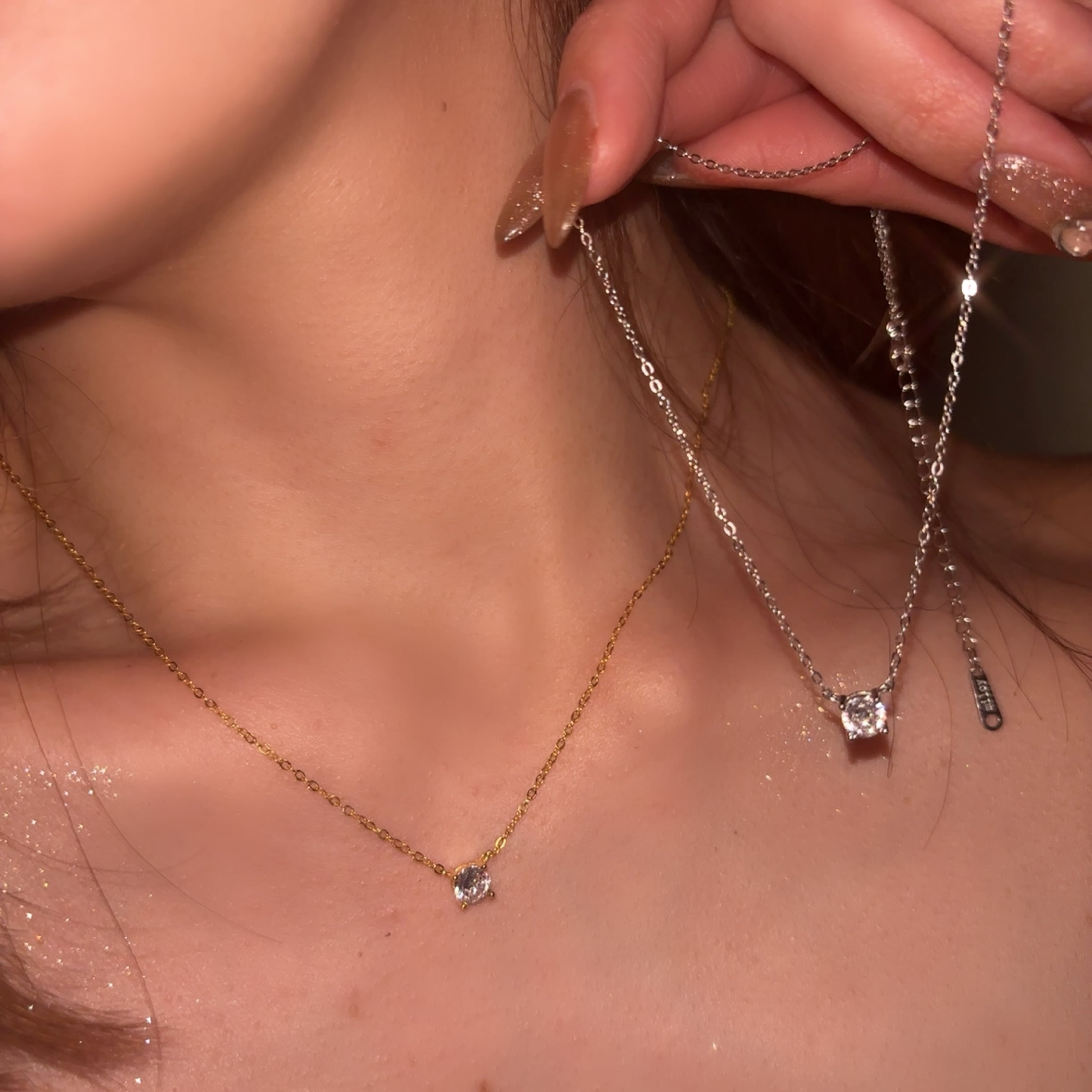 一粒ダイヤ風ネックレス5mm | milcy（ミルシー） 大人フェミニン