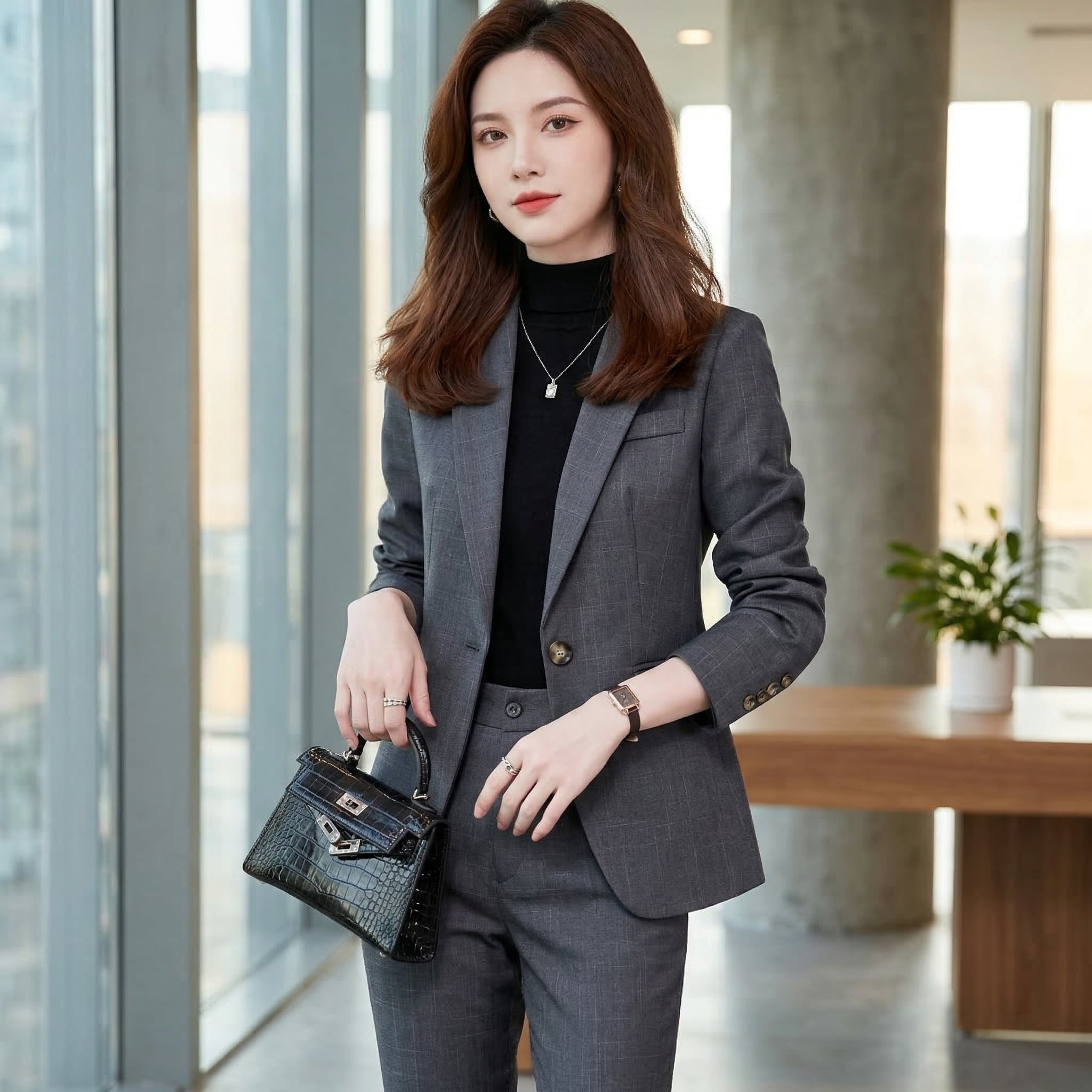 テーラードスーツ ジャケットandパンツ2点セット(2color) A0670