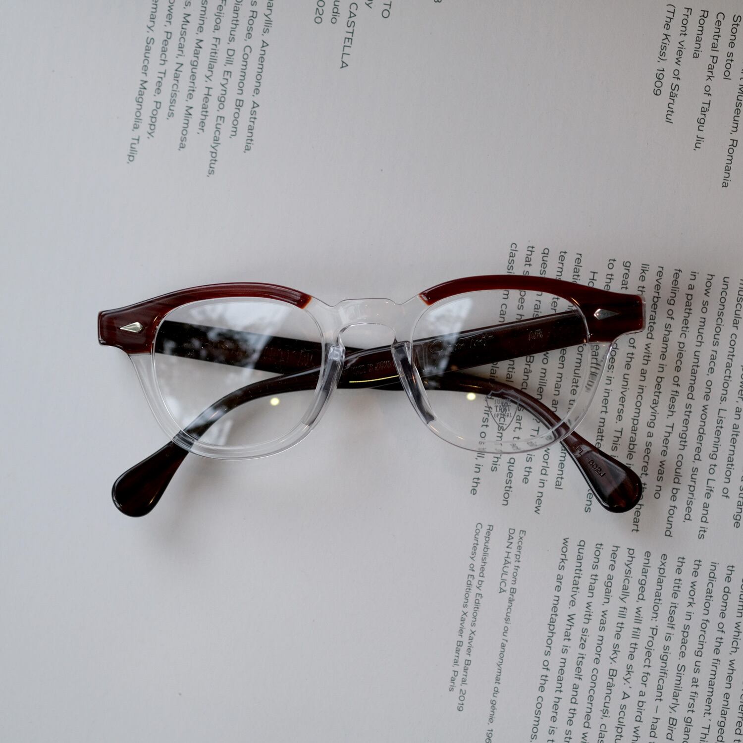 TART OPTICAL ARNEL RED WOOD 46□22 Mens Vintage Eyeglasses Frames Tart Arnel Johnny Depp, James Dean