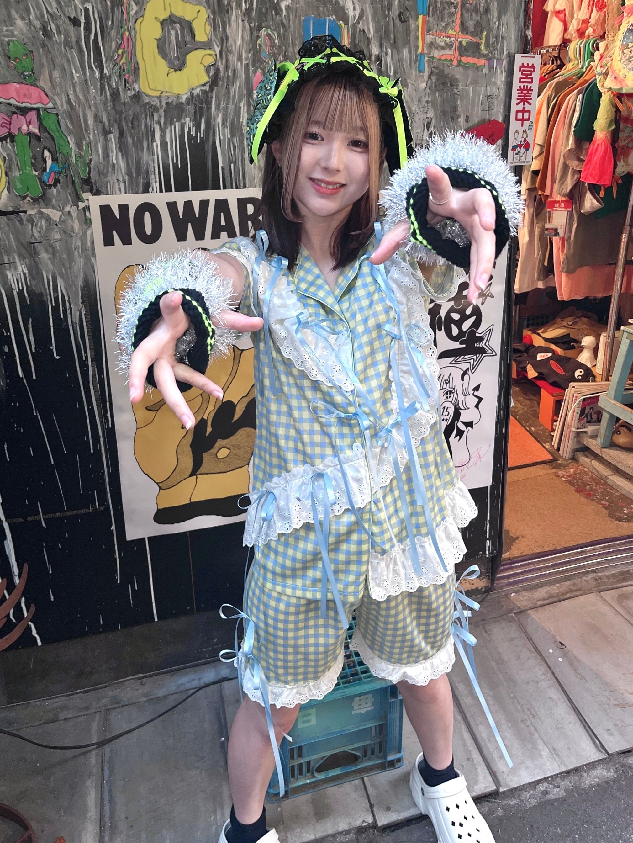 絶滅危惧種　ぜつきぐ　くまちゃんパラシュートワンピース zetsukigu