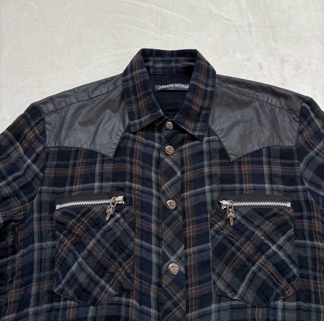 CHROME HEARTS クロムハーツ ダガーZip クロスレザーパッチ 長袖