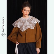 【2color】芸術を纏う：立体的なコクーンシルエットのショートコート 《C0197》