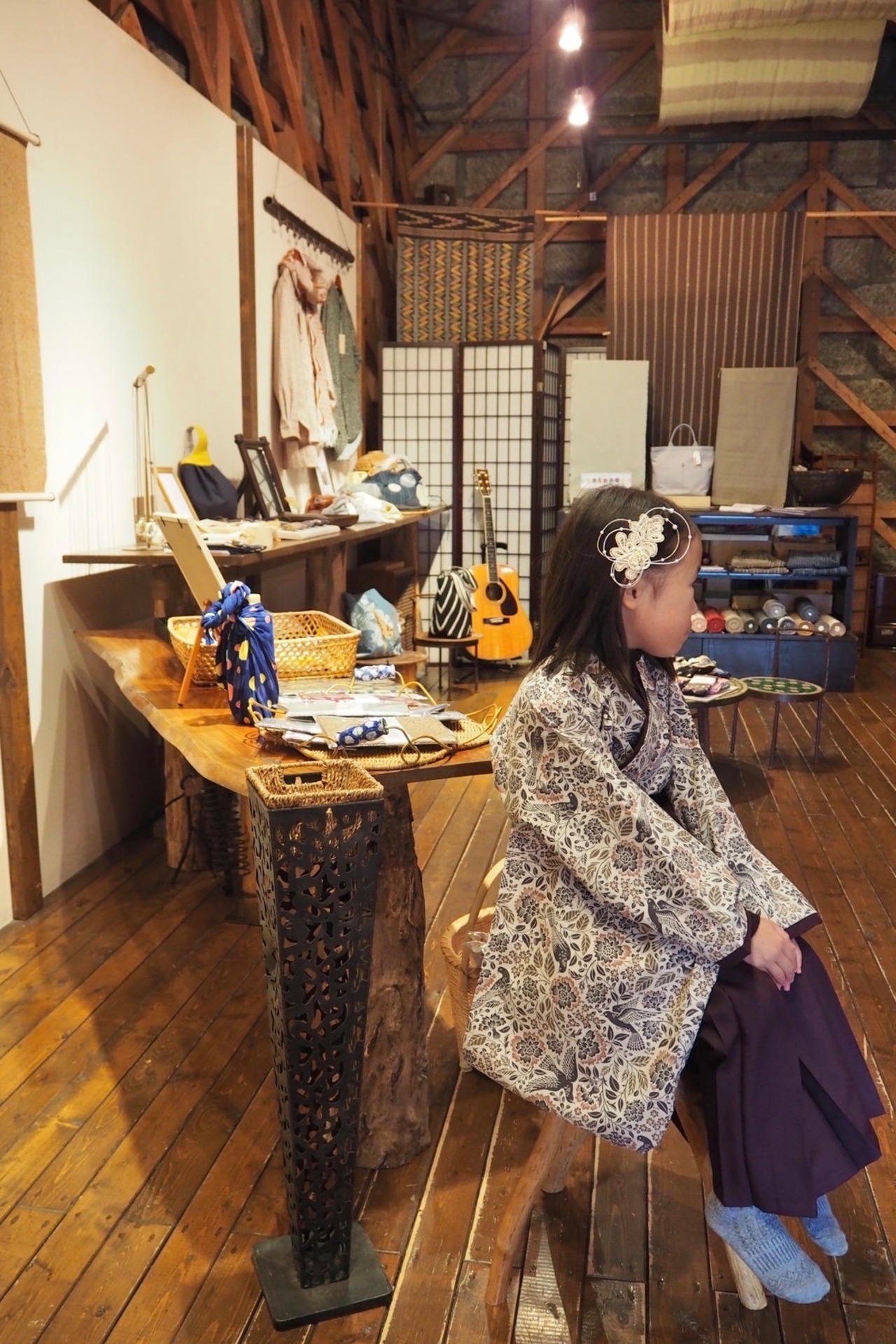キッズ用袴 RAKUHAKA【山鳩】95〜105cm相当 3歳児 - 5