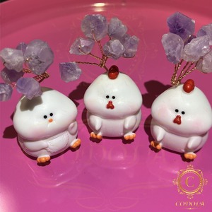 干支　酉　アメジスト　置き物　天然石　酉年　かわいい　十二支　とり