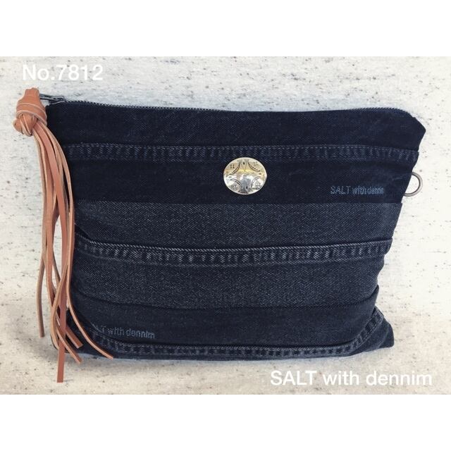 BlackDenimボーダークラッチ No.7812