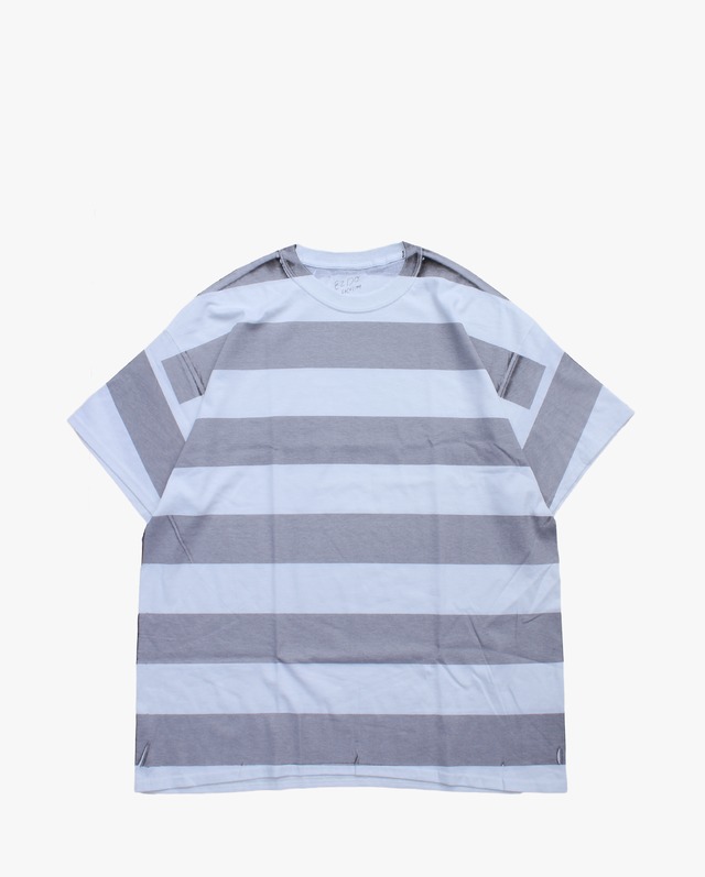 Delicious × EZ DO by EACHTIME. Print Border T-Shirt White/Gray