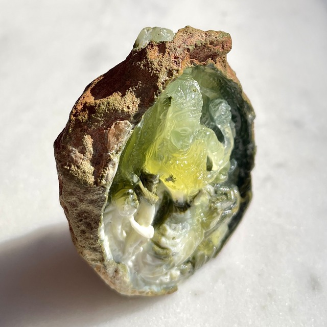 【セドナで浄化】【超美石】オーストラリア産　プレナイト（ラクシュミー神）　2158