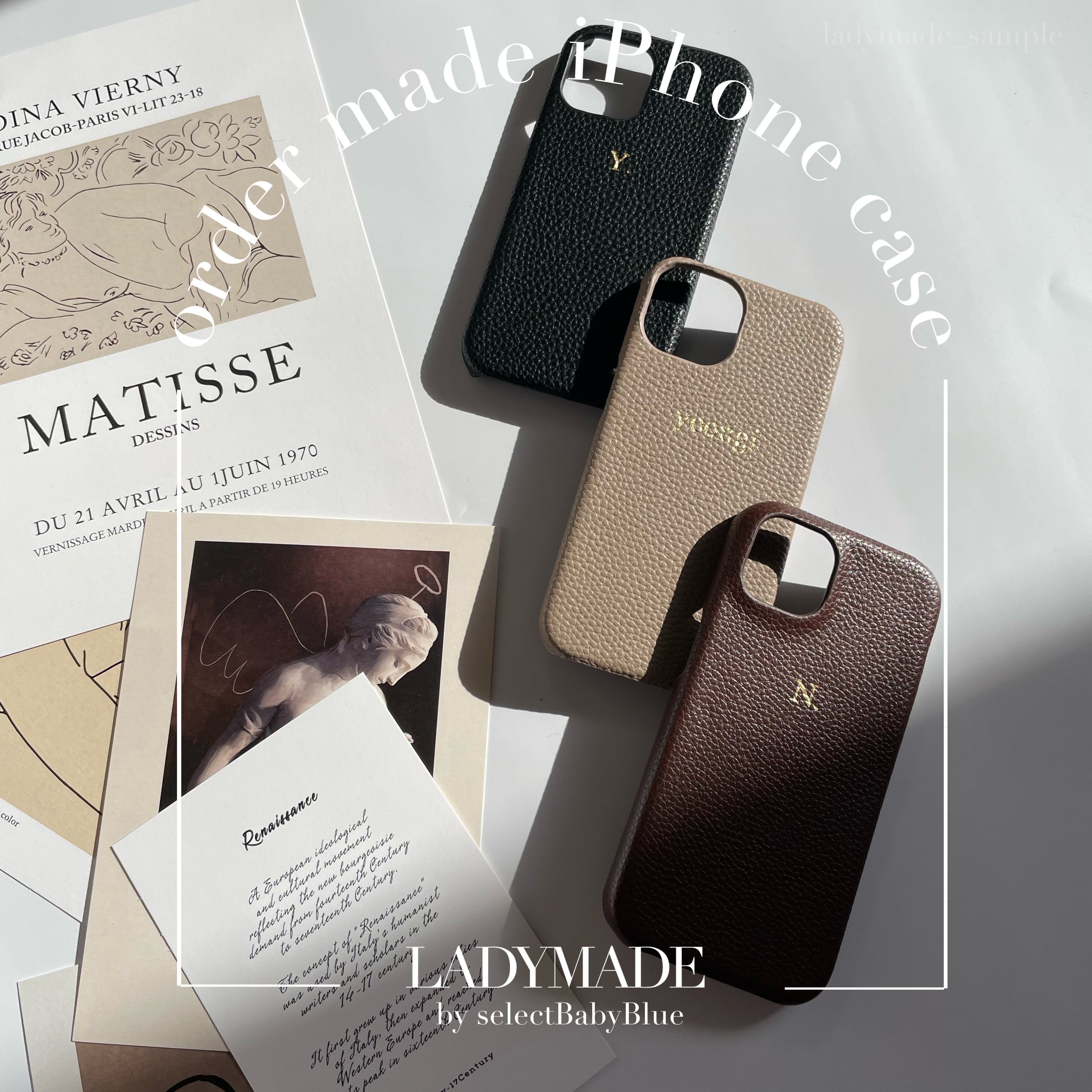 スマホケース(カラーヌメ刻印×赤) スマホケース(カラーヌメ刻印×赤) 【全19色】刻印iPhoneケース-ALL