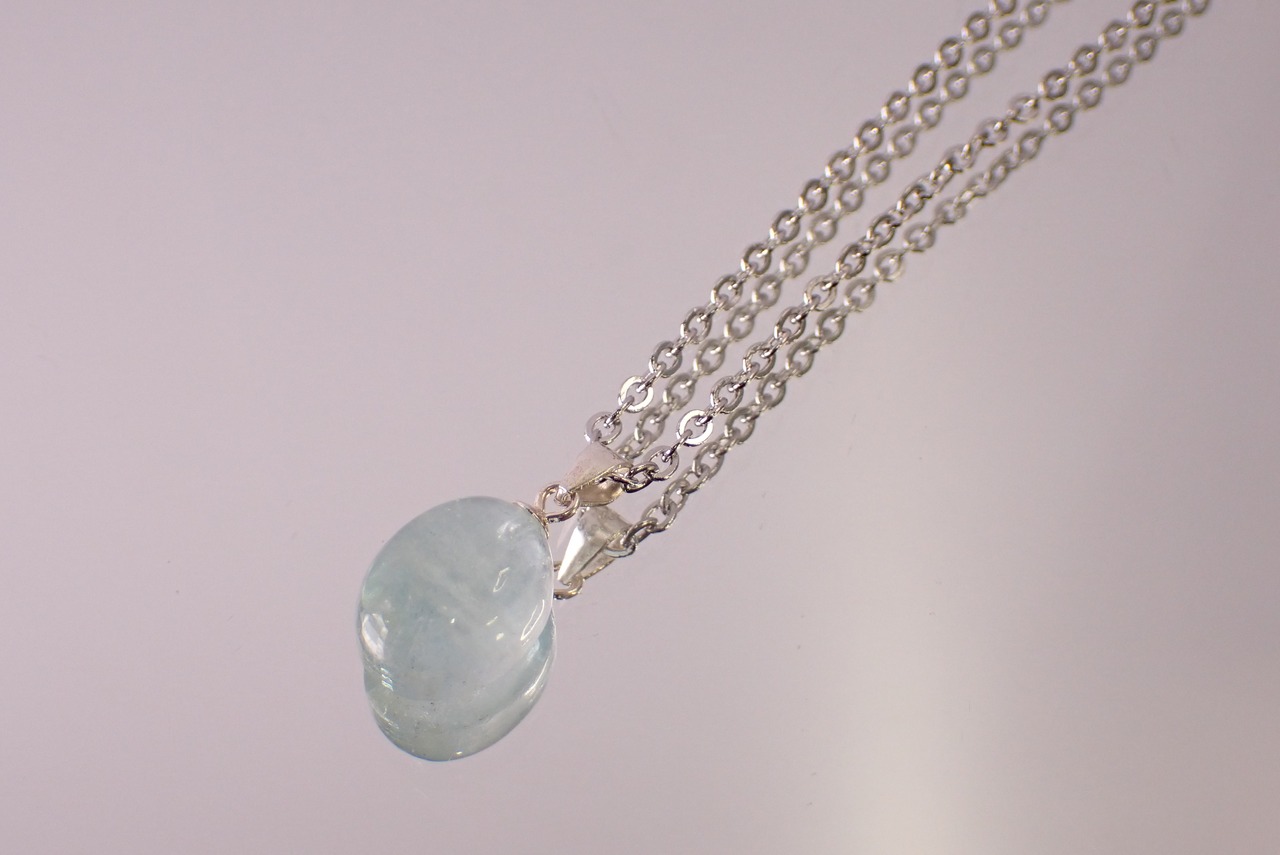 SV925 アクアマリンネックレス　[D3-40]