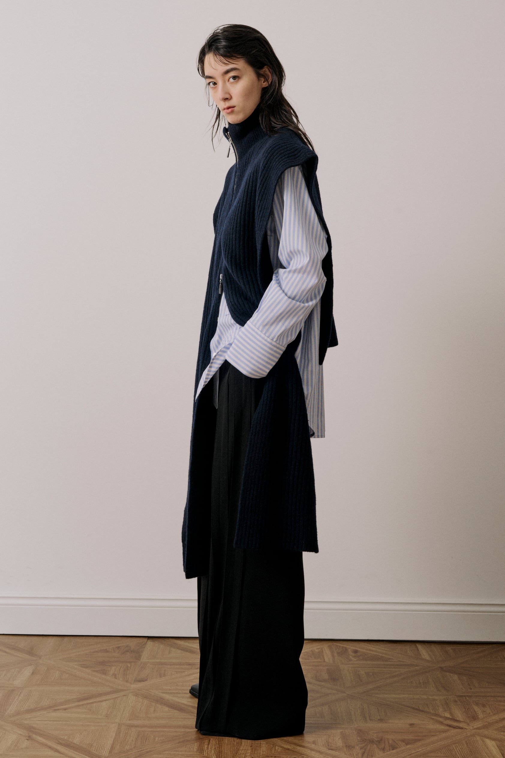 ZIP ストールニット / ラムウール＆ヤク / U744-K02-108 | UJOH ― UJOH