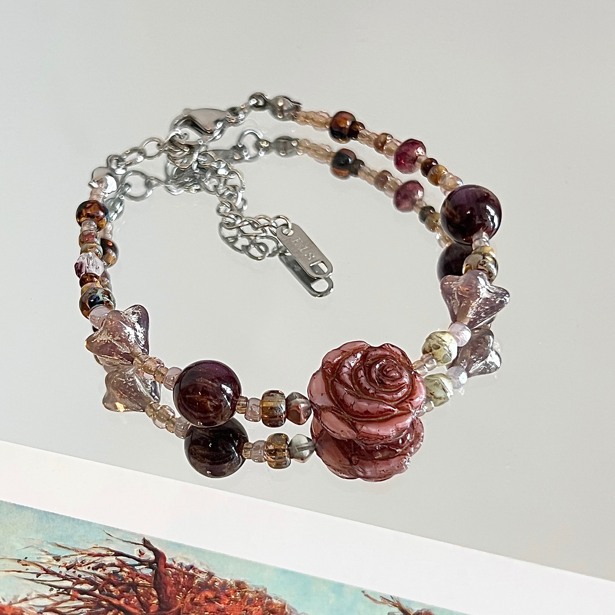 Neonオリジナル野薔薇手作りブレスレット