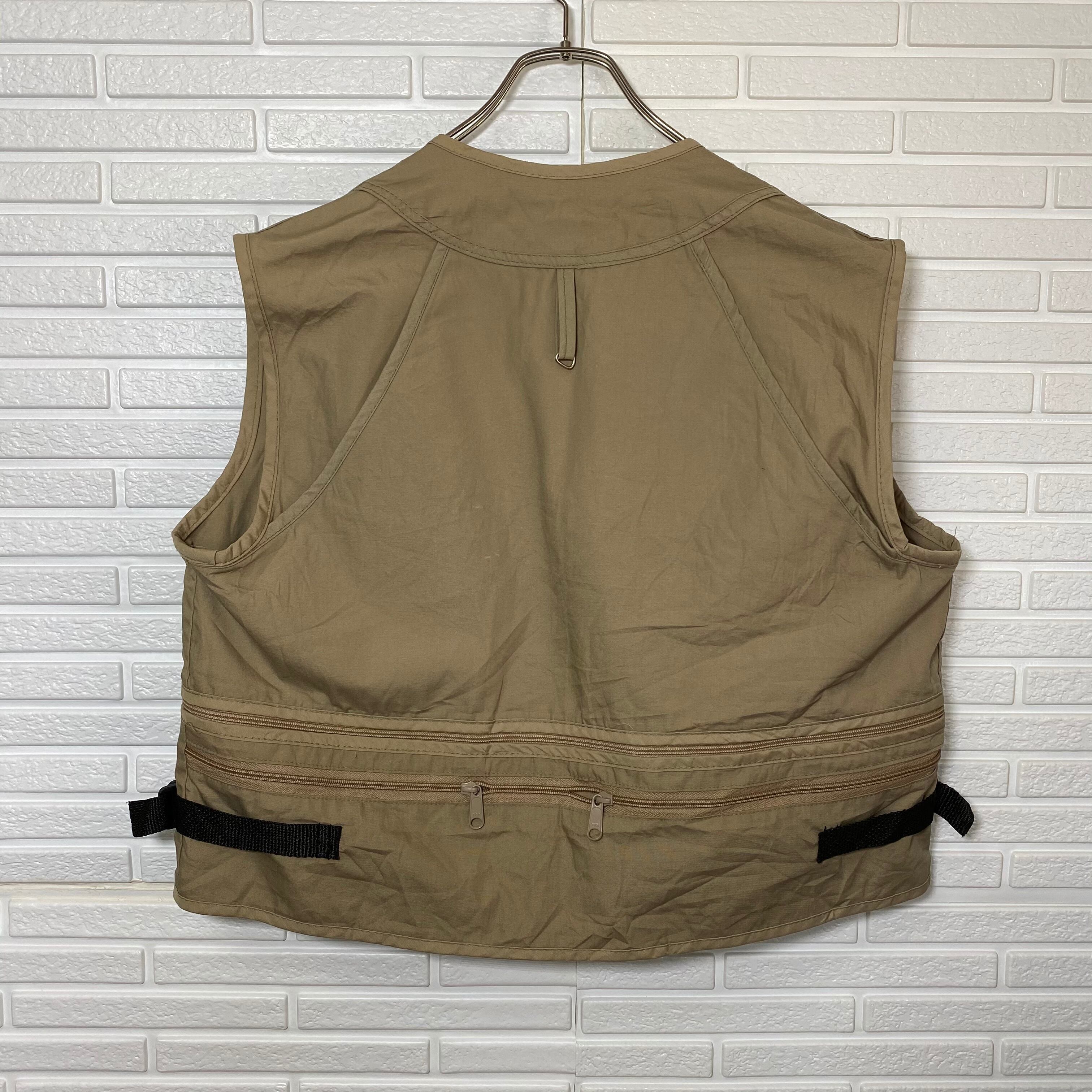ldeal フィッシングベスト 多機能ポケット ベージュ | 古着屋OLDGREEN