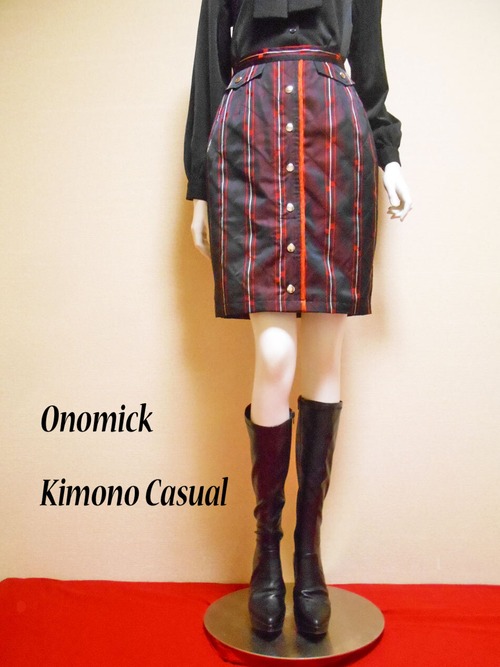 道行コートのタイトスカート Kimono Skirt WS-019 /S-M