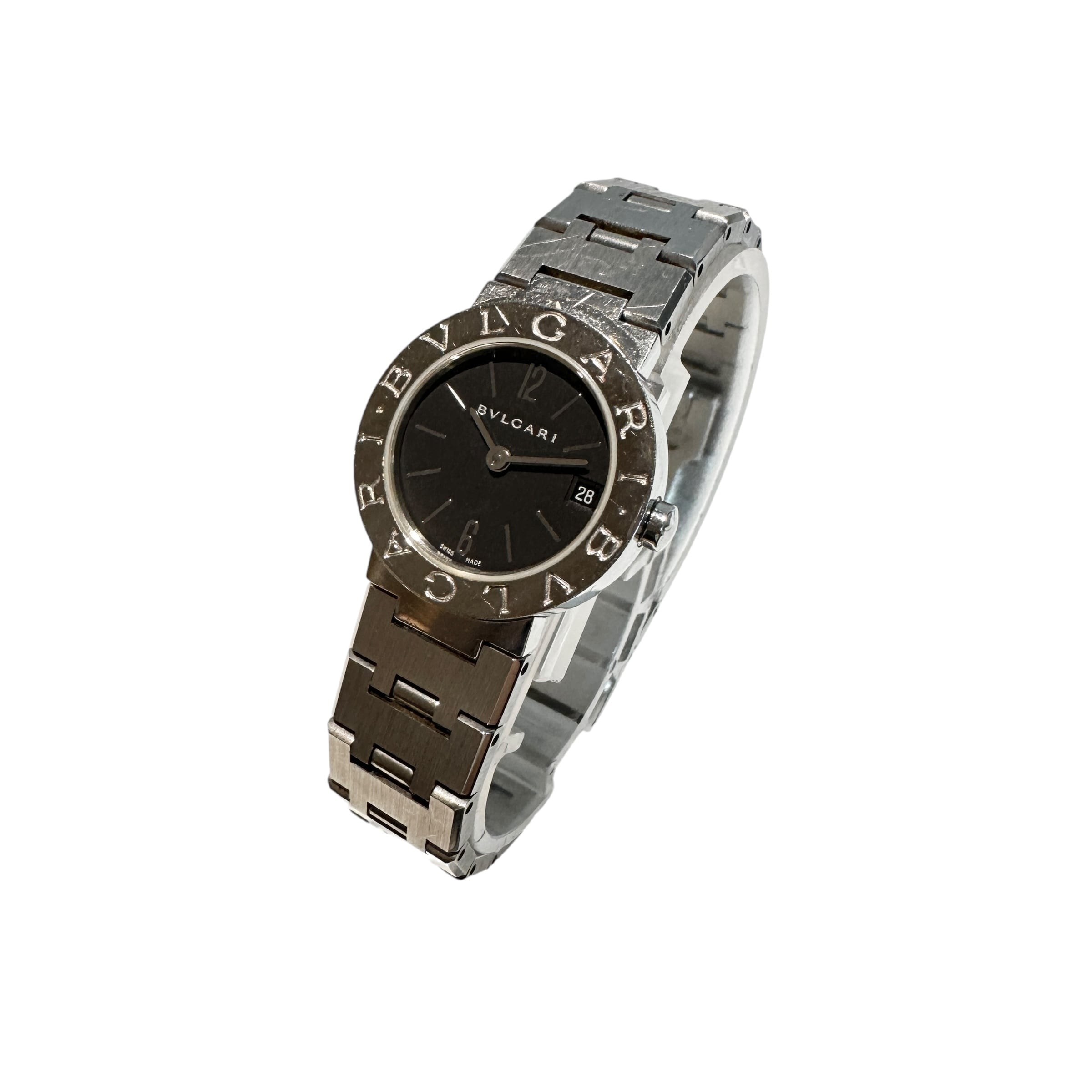 BVLGARI ブルガリBB23SS クォーツ SS ブラック文字盤 腕時計
