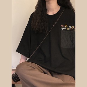 NAGA花刺しゅう入り半袖Tシャツ