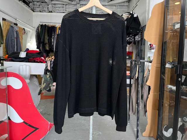 STAMPD STRETCH OVERSIZED WAFFLE LS BLACK SMALL 20484