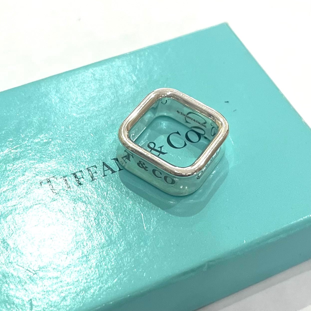 ティファニー　T&CO リング（7号相当）Tiffany TIFFANY&CO.】【6-7号】2409 T&CO 1837 スクエアリング／シルバー925
