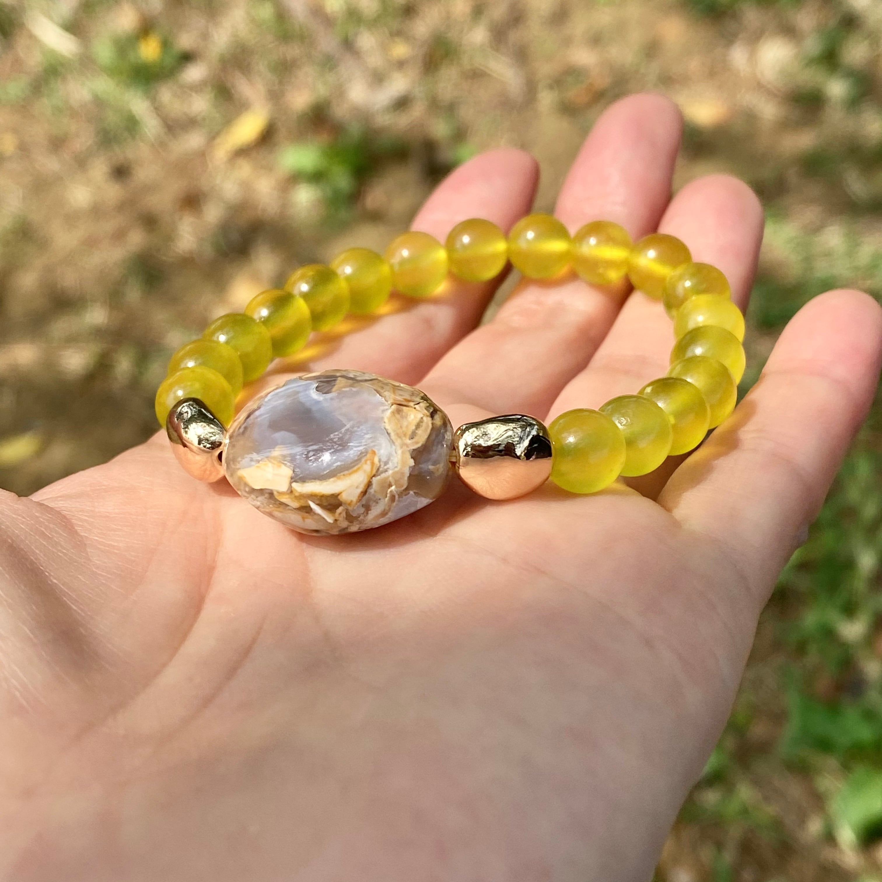 ⭐︎【天然】ブルーピーターサイト キャッツアイ効果強 ブレスレット 13mm