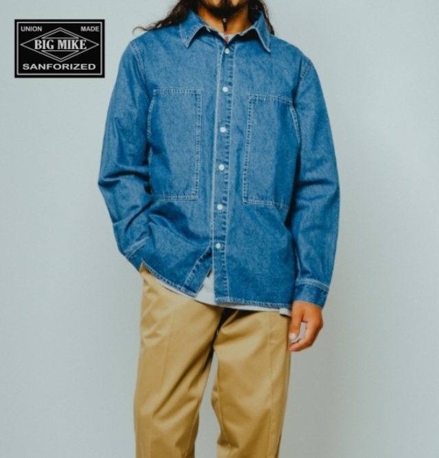 BIG MIKE ビッグマイク シャツ デニムシャツ 長袖 Denim Utility Long Sleeve Shirts D.INDIGO 102615350
