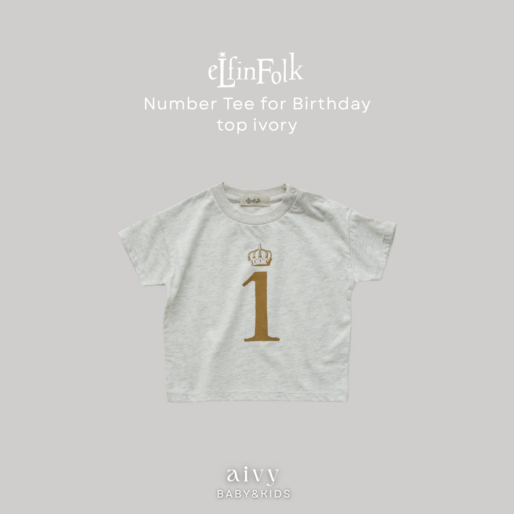 【即納/送料無料】Number Tee for / top ivory (gray)