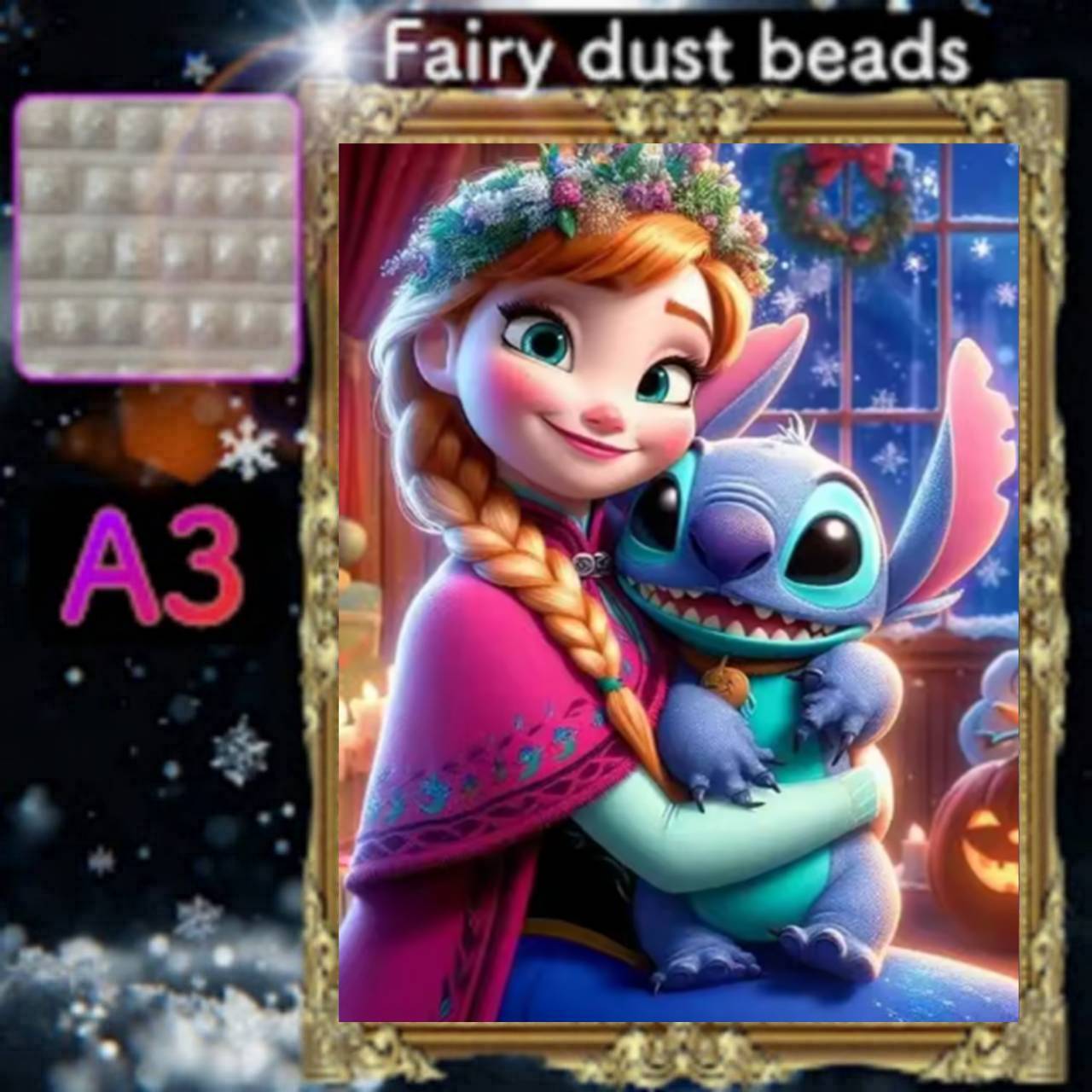 四角ビーズ(fairy1~3色入り)【fairydust-08】A3サイズ☆ダイヤモンドアート