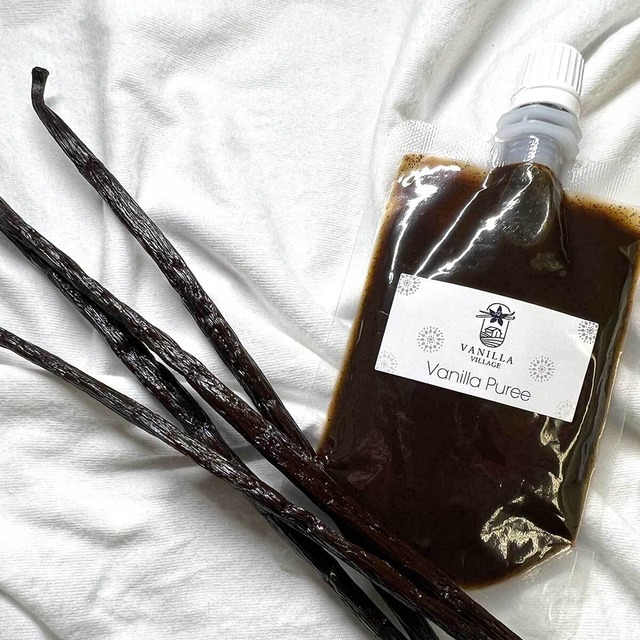 セット 完全無添加・バニラピューレ 50g + タヒチ種 サイズだけ訳あり バニラビーンズ 12本 VANILLA VILLAGE