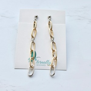 S様専用 シルバー×ゴールドミックスチェーンイヤリング