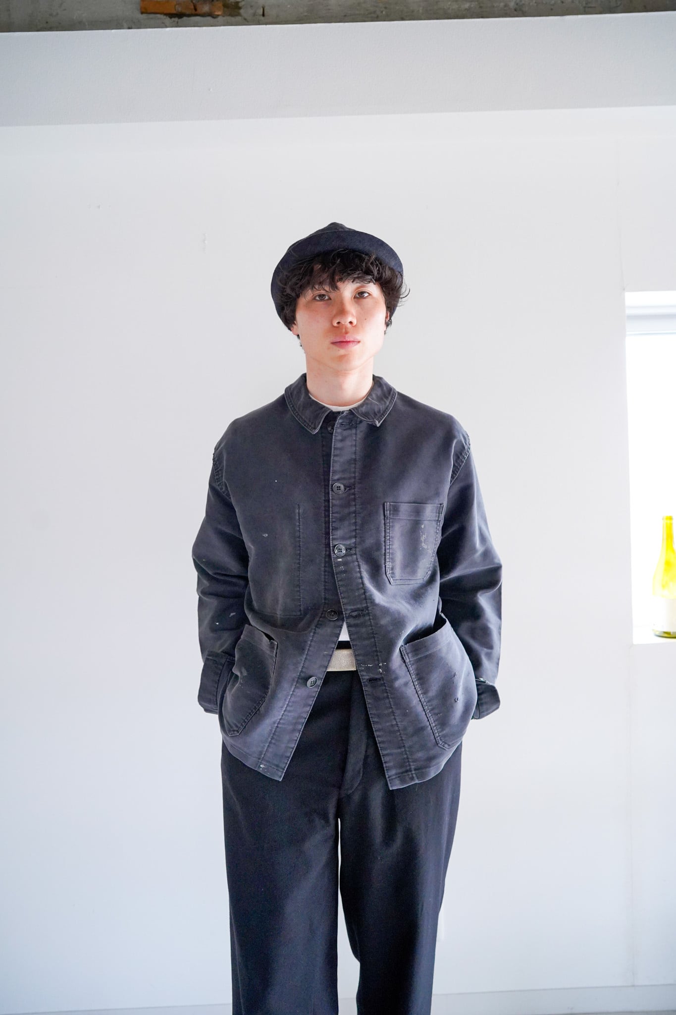 【1960s】"Beau-fort" Black Moleskin French Work JKT / 6-51