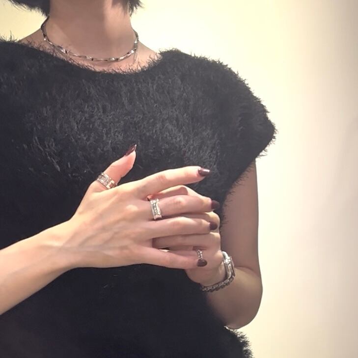 TIFFANY&CO.】2013 希少1837スクエアリング／10-12号／シルバー925