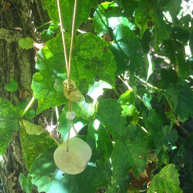 【一点物】✦⋆.八ヶ岳の森の贈り物 ✦⋆.·賢者の石とフクロウと桜の木のアロマボトルネックレス ⋆.·✦