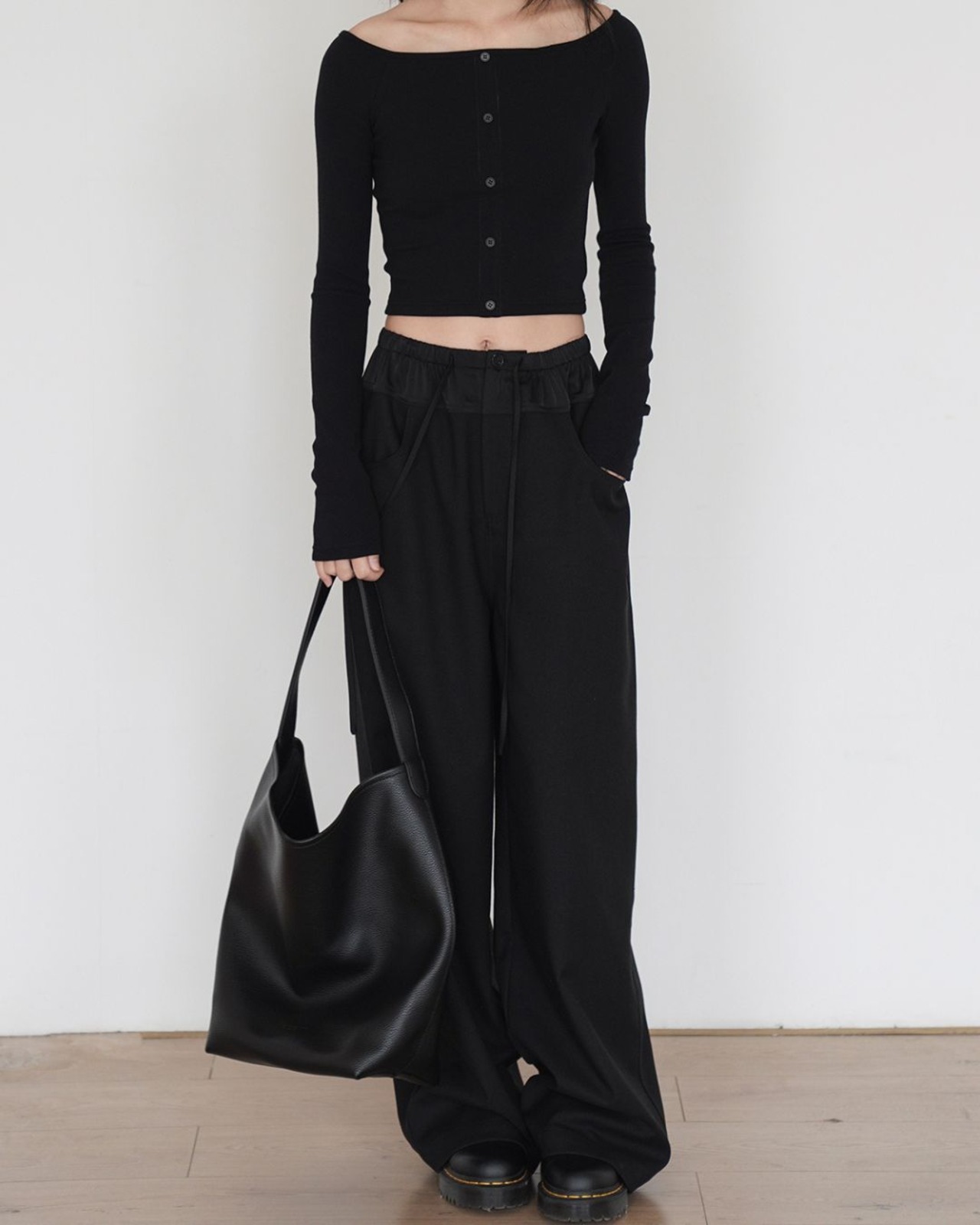 サテンデザインワイドパンツ 2color A0007 - 9