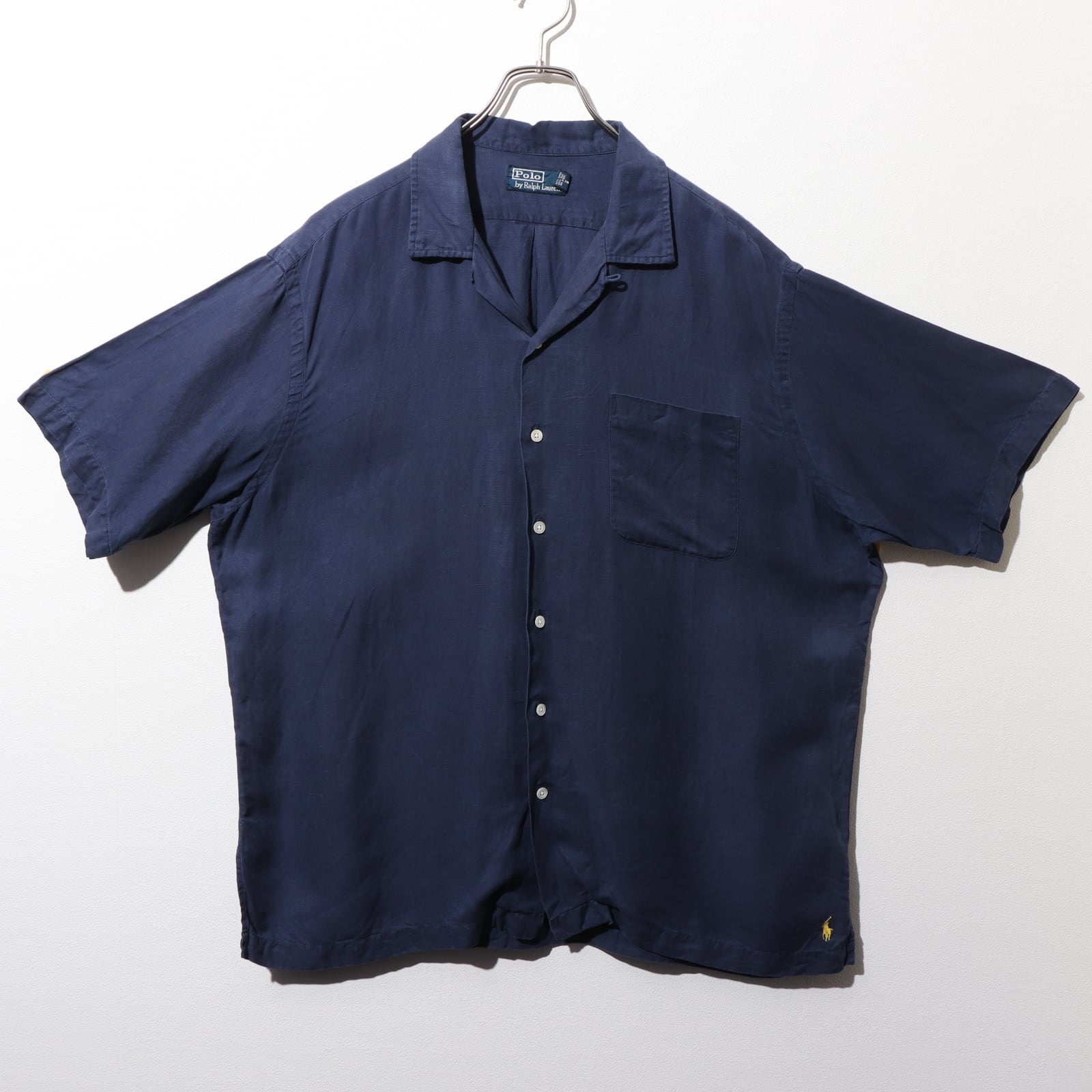 美品 XL ネイビー シルクリネン Caldwell Polo Ralph Lauren ポロ