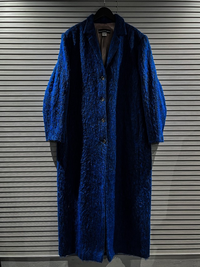 【X VINTAGE】Special Beautiful Blue Mohair Mix Vintage Long Coat