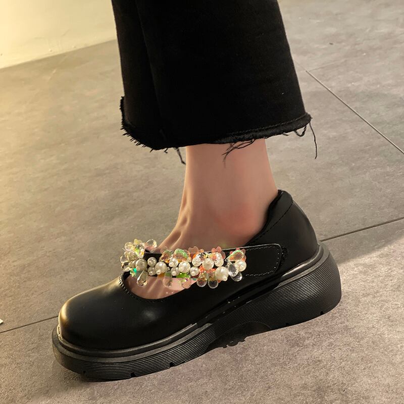 レザーサマーパールレッドスタンダード 靴 シューズ レトロ 夏物 真珠 部族の婦人靴43127178877