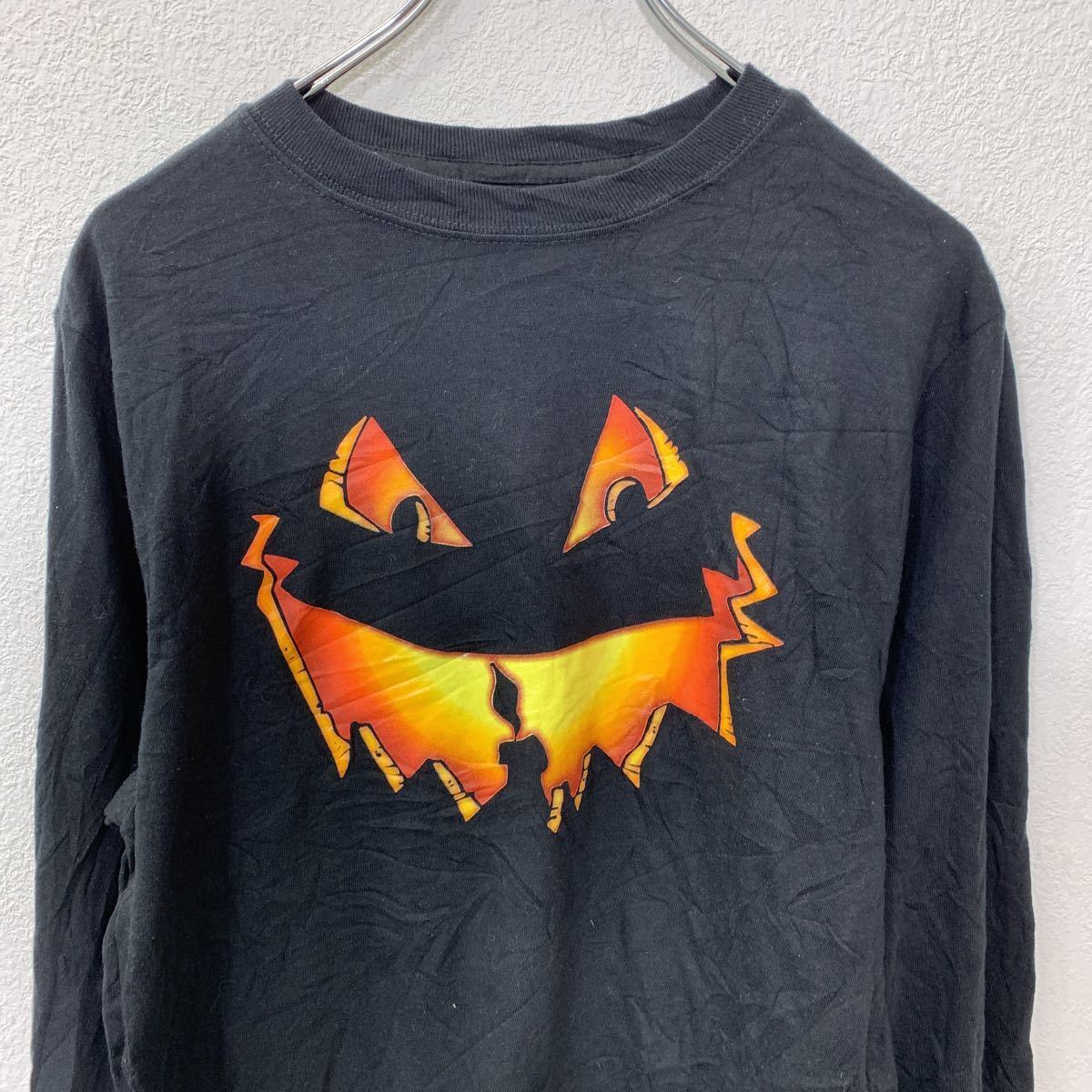   ブラック（Lサイズ）古着。 長袖Tシャツ XXLサイズ ビッグサイズブラック 古着卸 アメリカ仕入