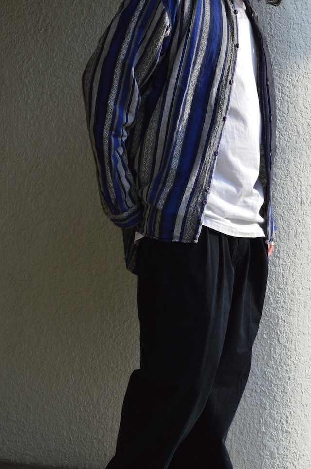 SOSTANZA 1990's From USA Stripe Geometric Cotton Blanket Long Shirt ソスタンツァ 90s ブランケットシャツ