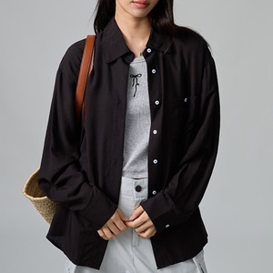 draw window button long sleeve shirt