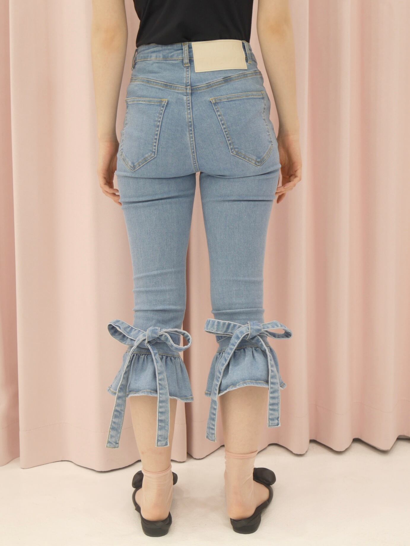 mieya frill denim PT -light blue- | mieya mieya