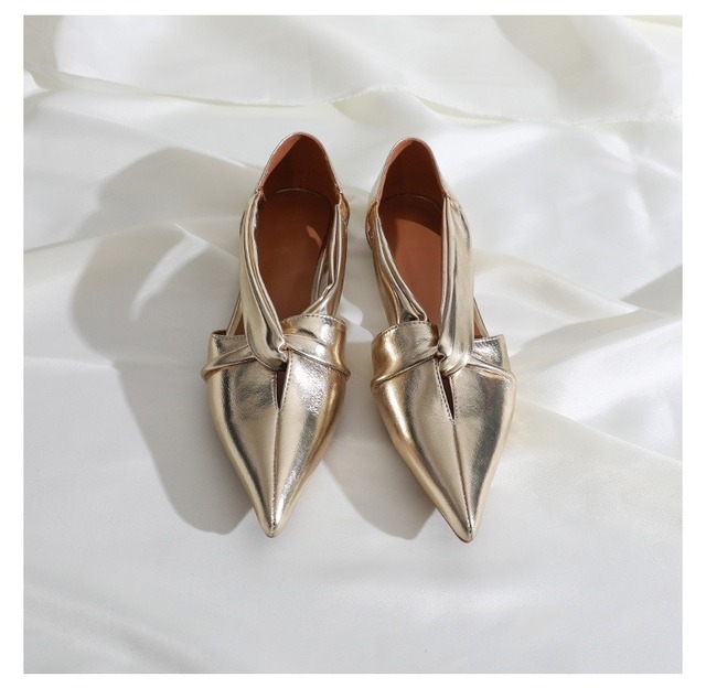 metallic pointed shoes / 2colors   【202320410】