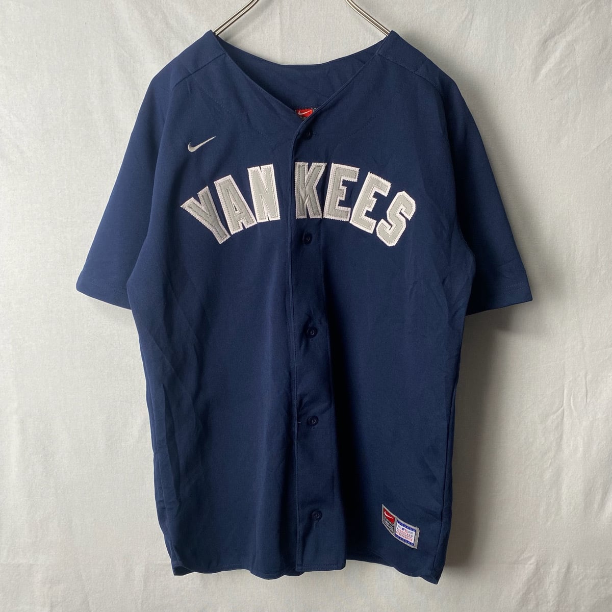 90s NIKE ヤンキース ベースボールシャツ 古着 ナイキ ゲームシャツ