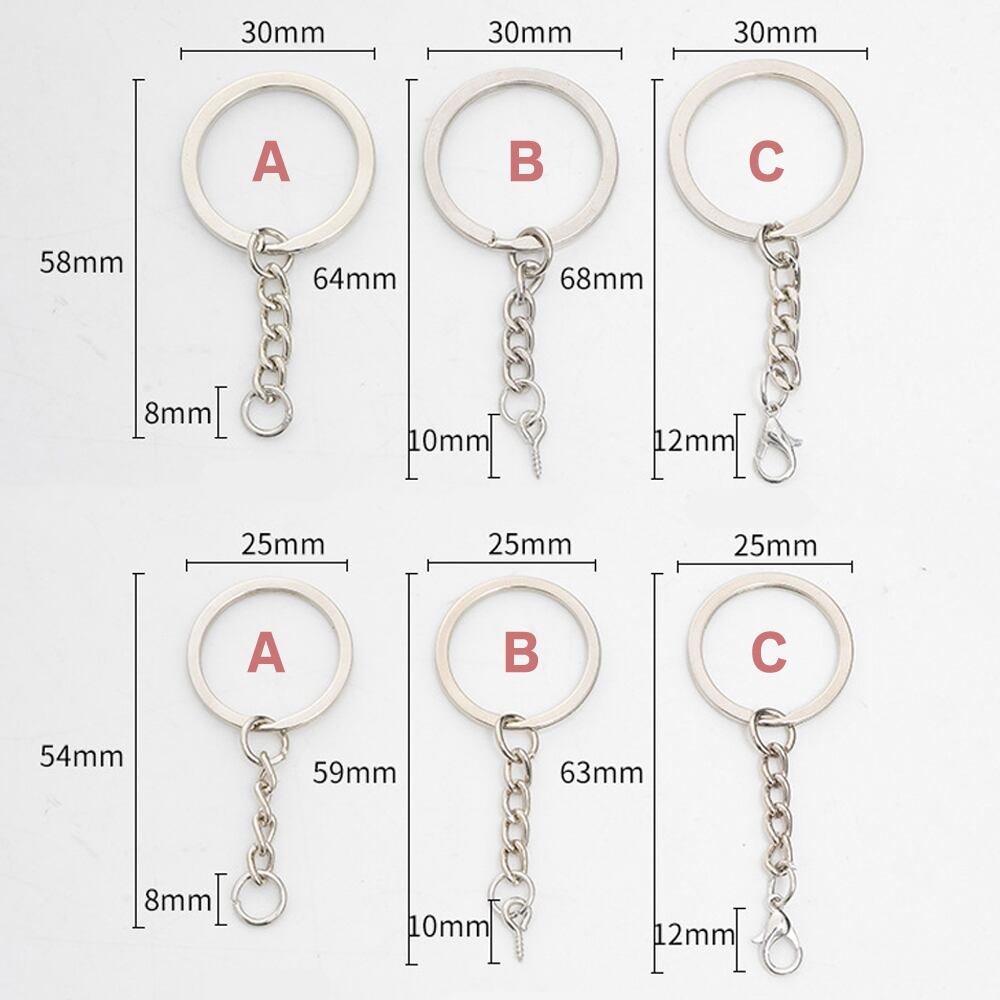 100本入 キーホルダー パーツ シルバー ハンドメイド DIY 素材 手作り