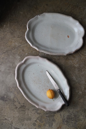 アンティーク キュノワール皿-antique oval plate
