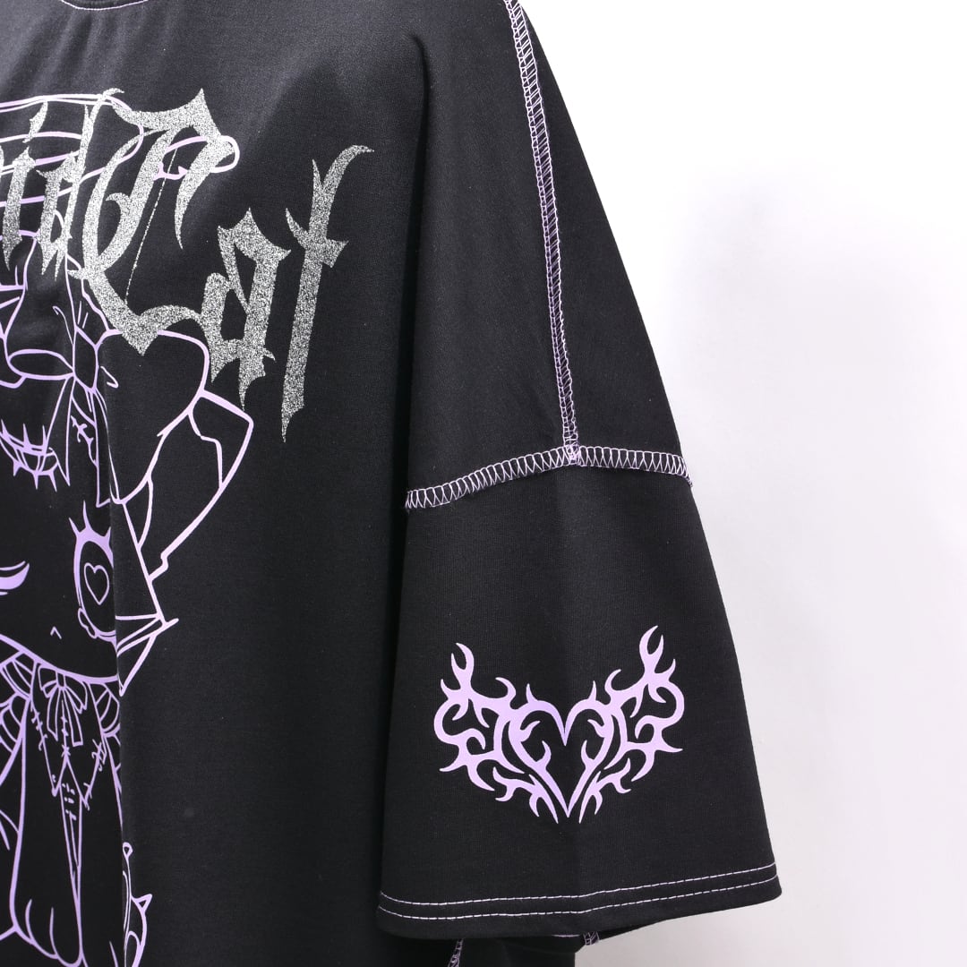 新作】CupidCatステッチTシャツ ※完売BLACK近日再入荷